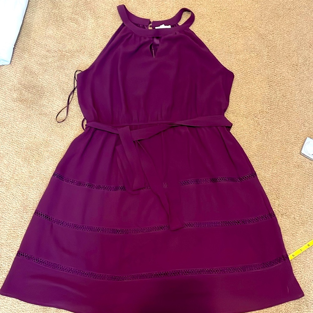 Crescent (Stitch Fix) high neck sleeveless dress - crepe feel, fully lined